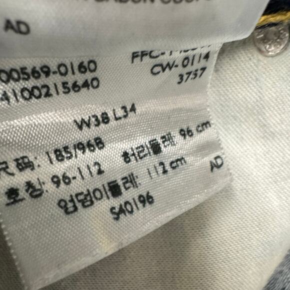 Levi's 569 Jeans Mens 38x34 (40x33 ACTUAL) Loose Straight Blue Denim Indigo Wash - Picture 8 of 10